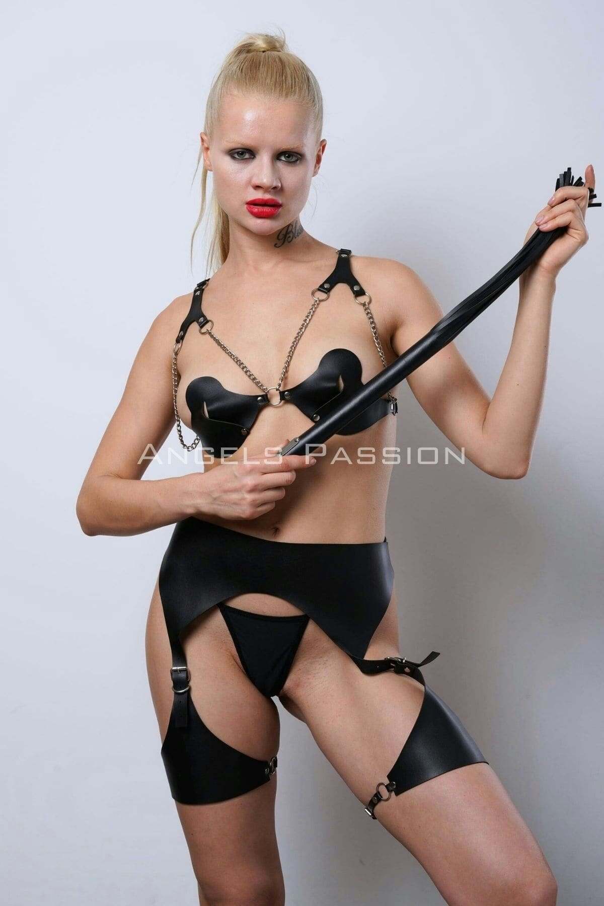 Erotic Underwear Set With Whip for Intimate Nights, Sexy Lingerie Gift for Couples