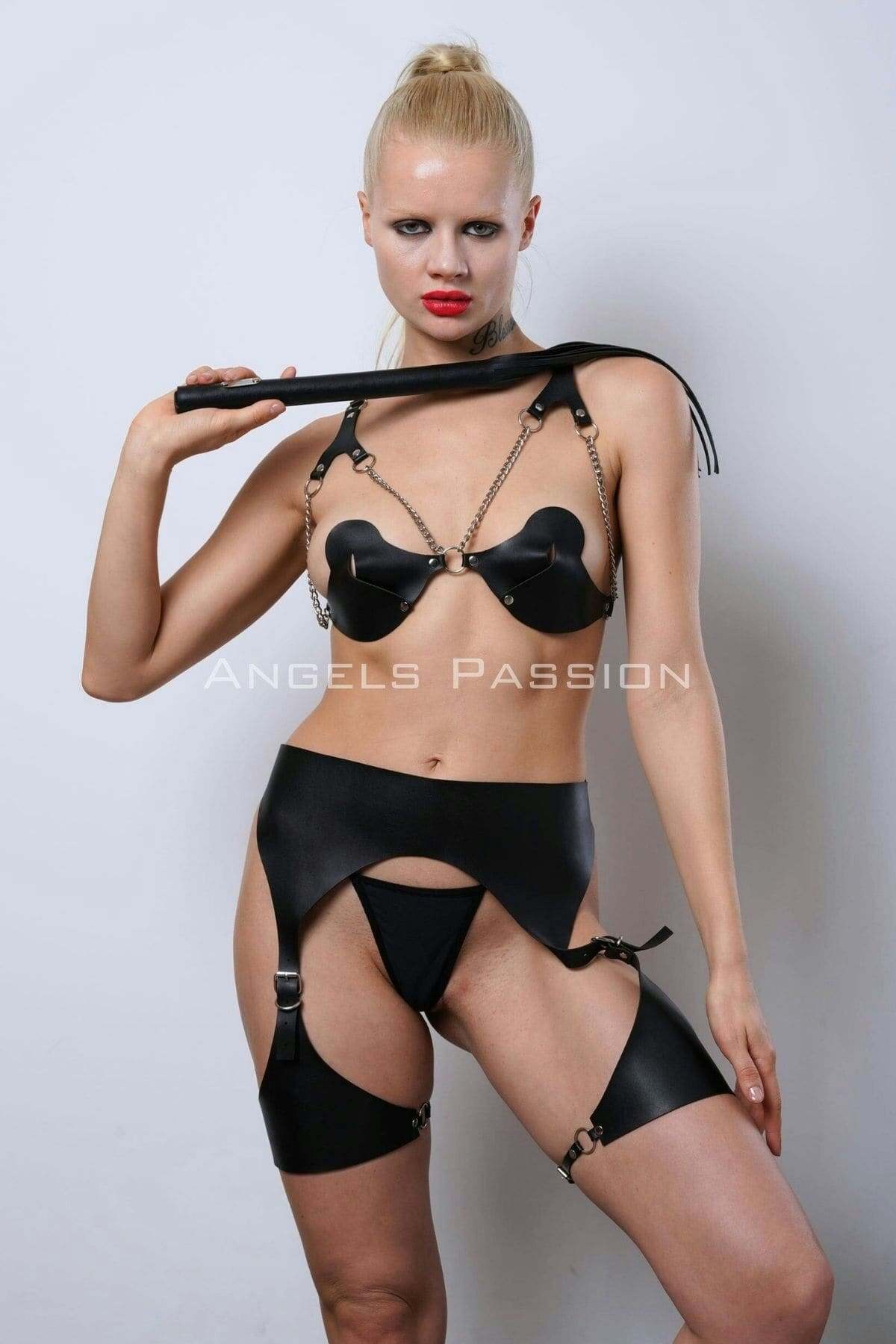 Erotic Underwear Set With Whip for Intimate Nights, Sexy Lingerie Gift for Couples