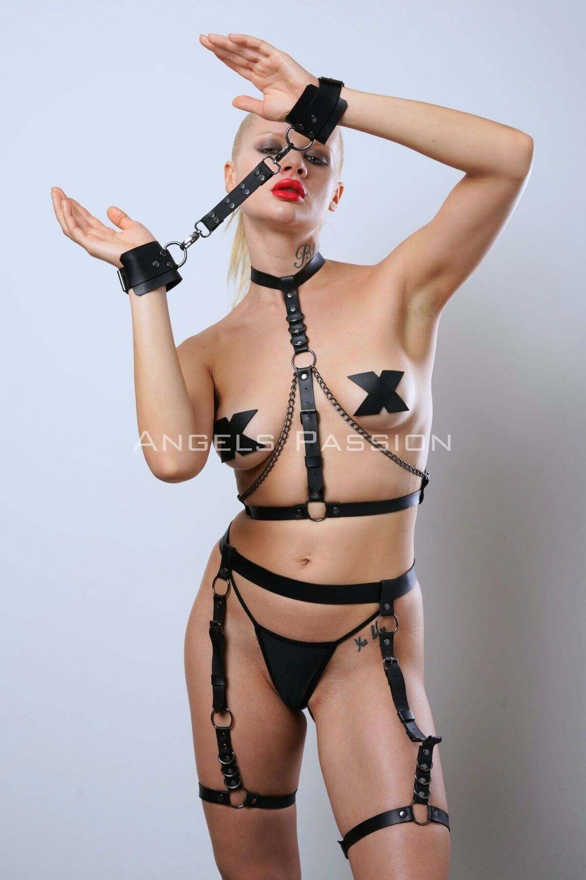 Cuffed Fantasy Panty Harness Set