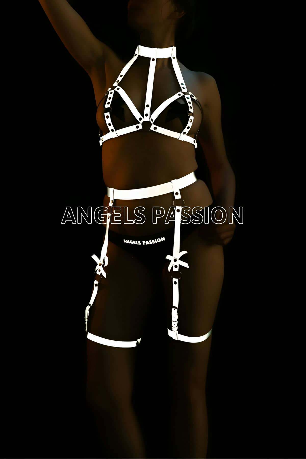 Glow-in-the-Dark Garter Suit, Eye-Catching Festival Outfit for Rave and Night Parties, Unique Gift for Party Lovers