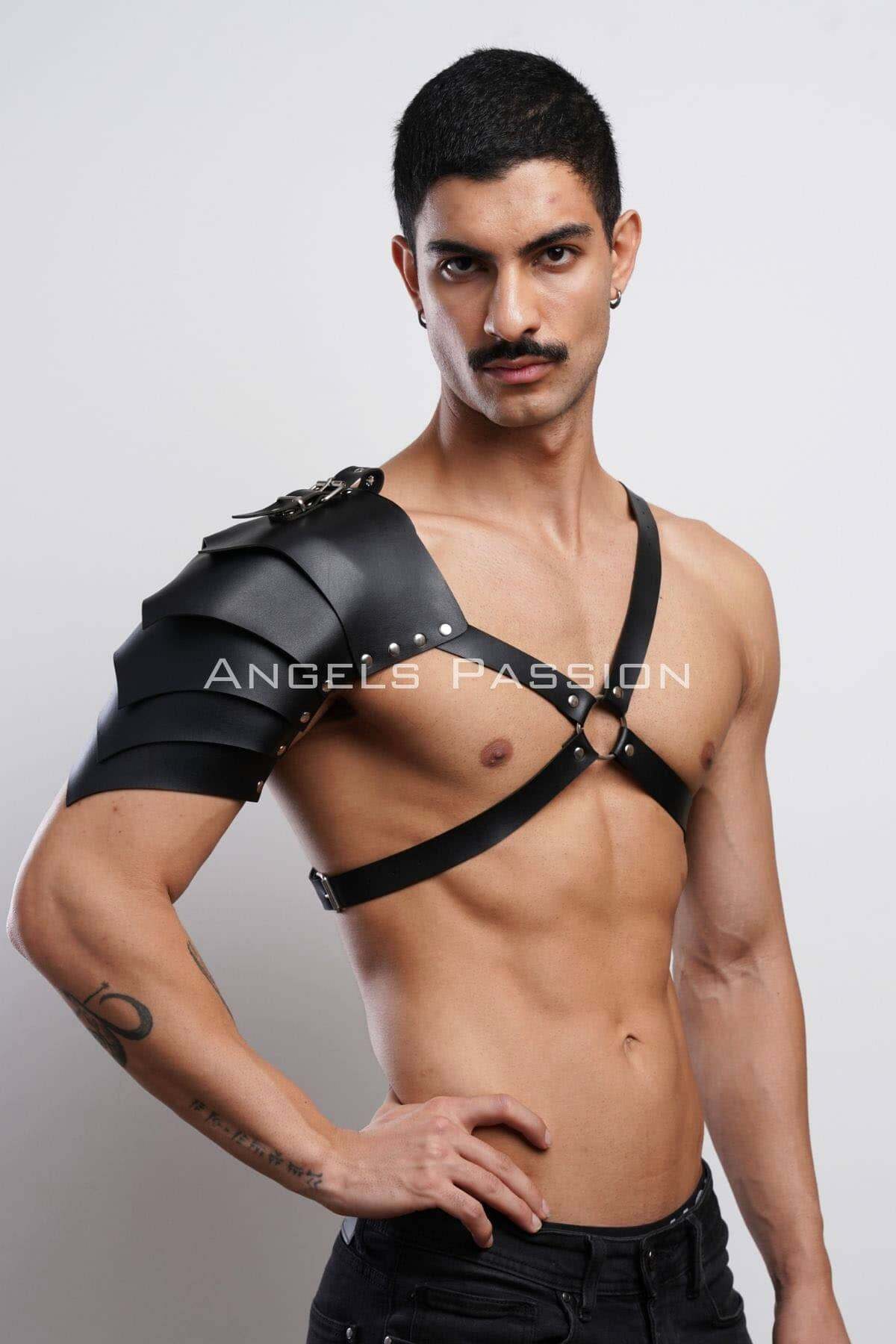 Unique Leather Cosplay Harness, One Shoulder Gladiator Design, Perfect for Costume Parties and Nightclub