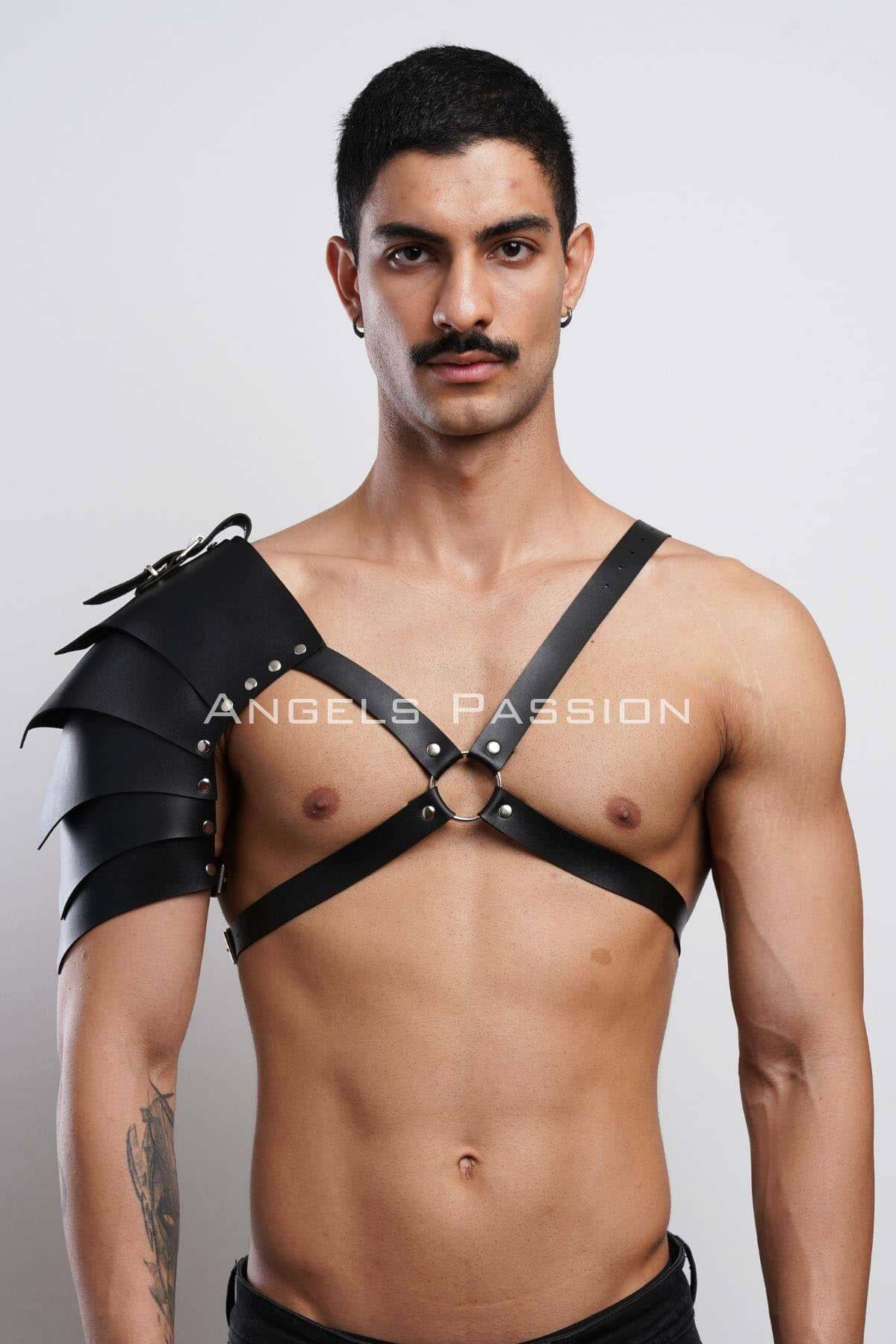 Unique Leather Cosplay Harness, One Shoulder Gladiator Design, Perfect for Costume Parties and Nightclub