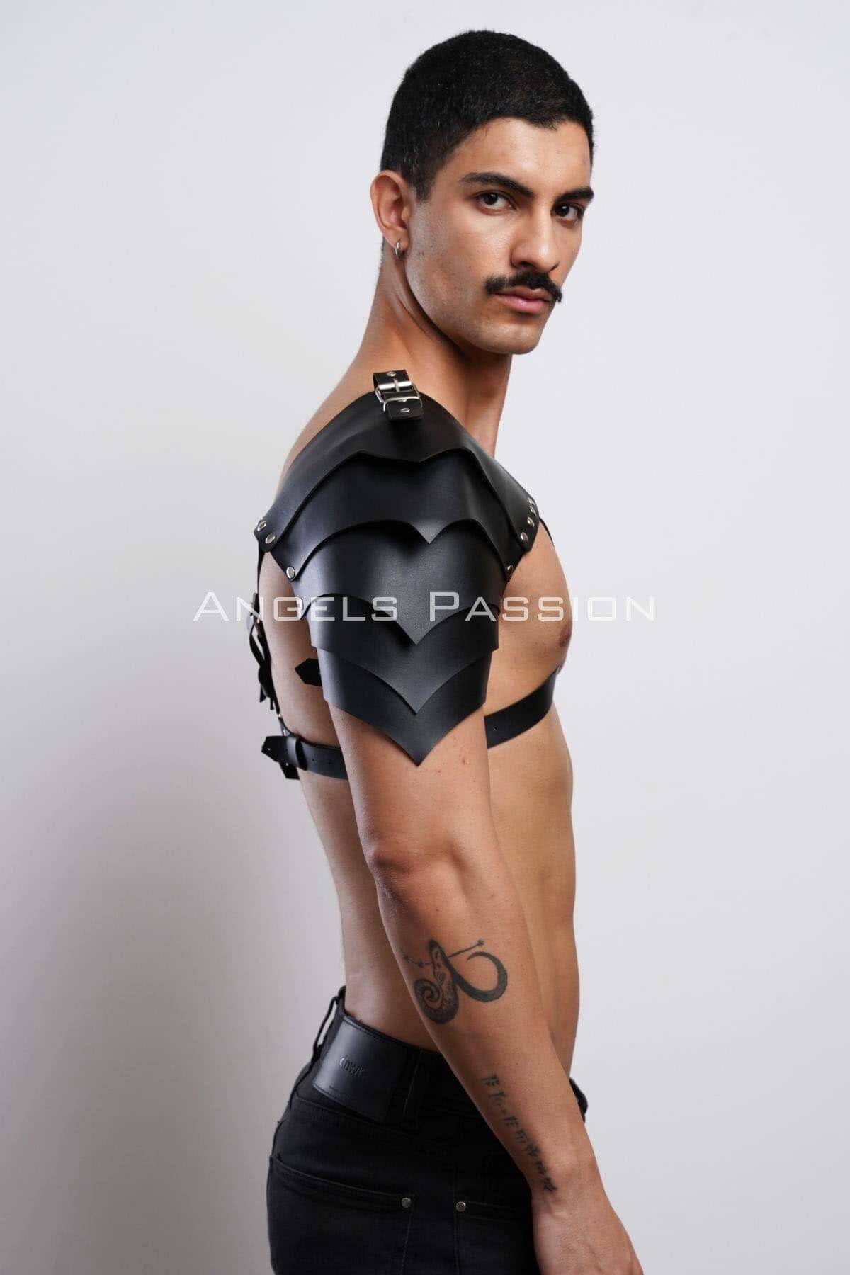 Unique Leather Cosplay Harness, One Shoulder Gladiator Design, Perfect for Costume Parties and Nightclub