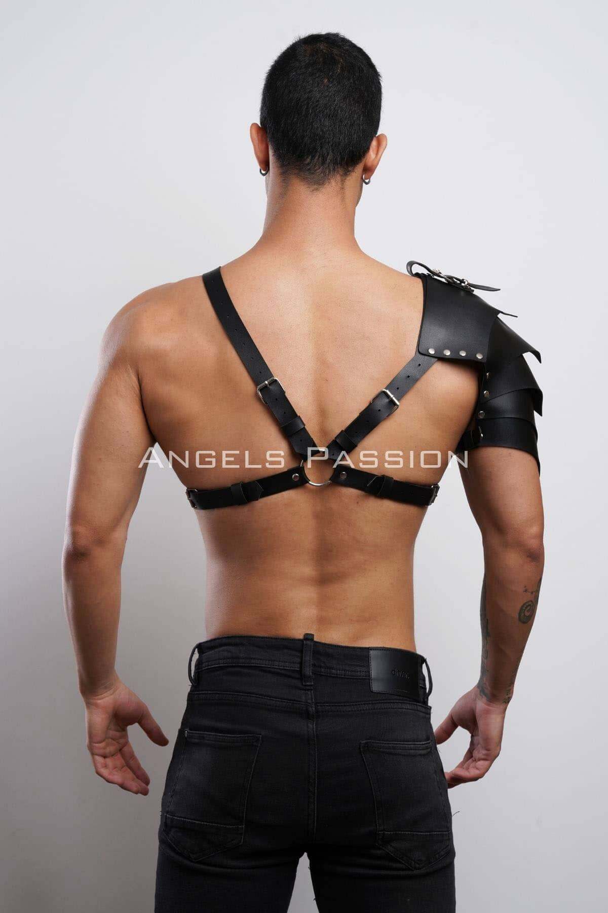 Unique Leather Cosplay Harness, One Shoulder Gladiator Design, Perfect for Costume Parties and Nightclub