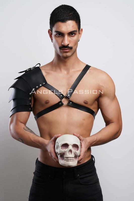 Unique Leather Cosplay Harness, One Shoulder Gladiator Design, Perfect for Costume Parties and Nightclub